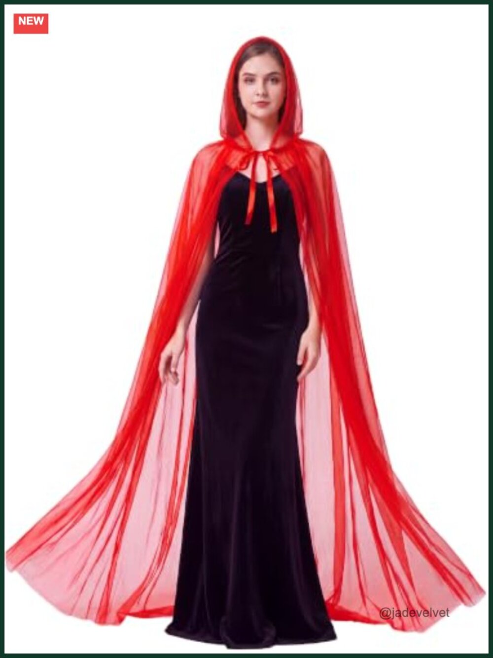 Women's Mesh Hooded Cloak Cape for Halloween Cosplay